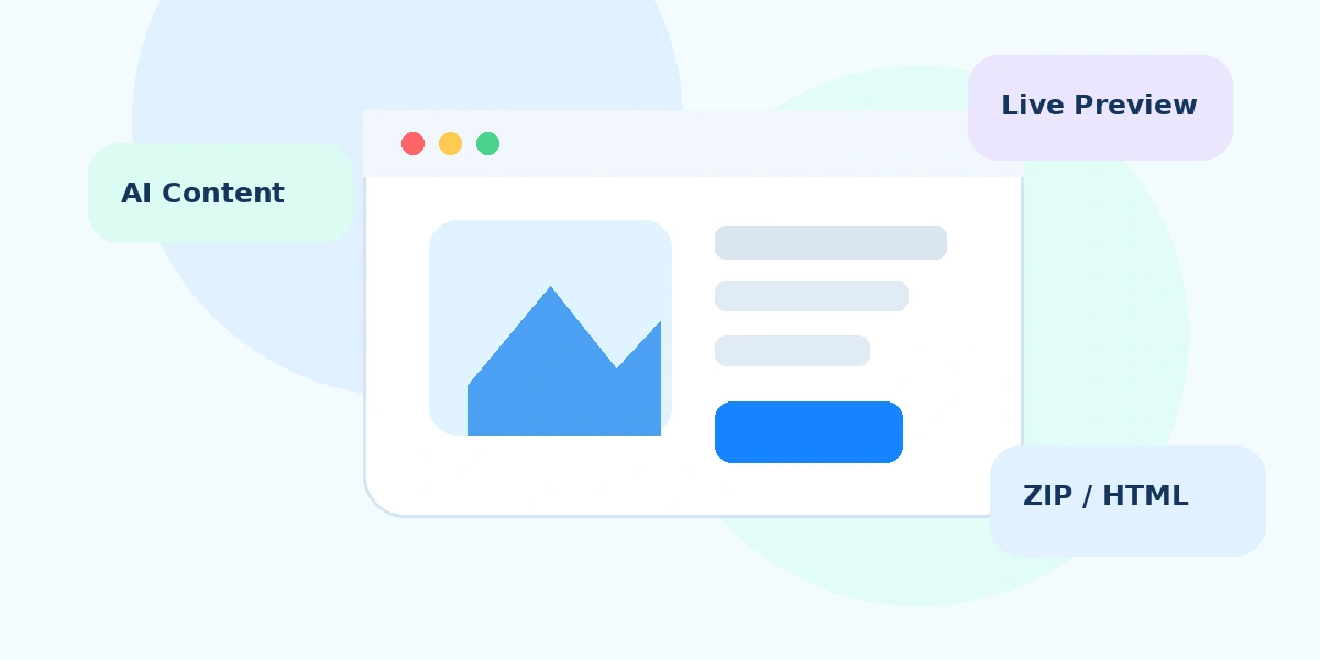 AI website builder illustration